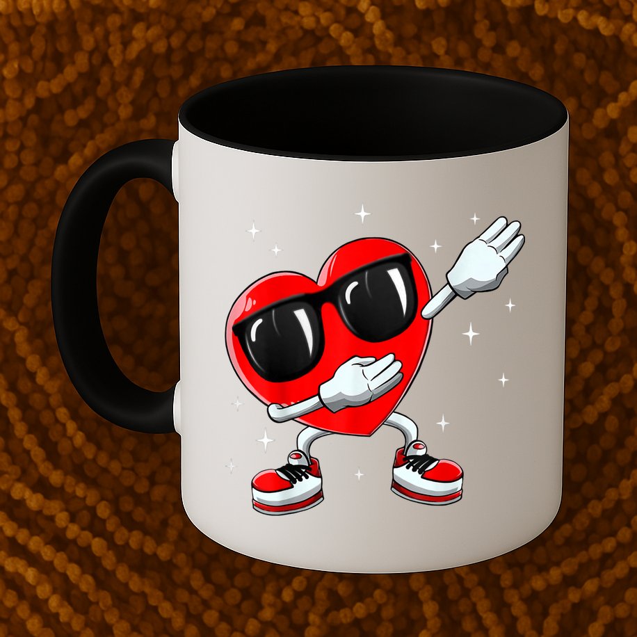 Valentines Day Dabbing Heart Funny Valentine's Day Mug