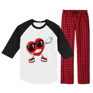 Valentines Day Dabbing Heart Funny Valentine's Day Raglan Sleeve Pajama Set