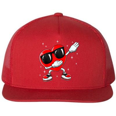 Valentines Day Dabbing Heart Funny Valentine's Day Flatbill Hat