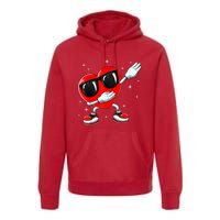 Valentines Day Dabbing Heart Funny Valentine's Day Premium Hoodie