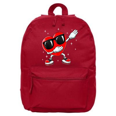 Valentines Day Dabbing Heart Funny Valentine's Day 16 in Basic Backpack
