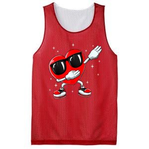 Valentines Day Dabbing Heart Funny Valentine's Day Mesh Reversible Basketball Jersey Tank