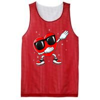 Valentines Day Dabbing Heart Funny Valentine's Day Mesh Reversible Basketball Jersey Tank