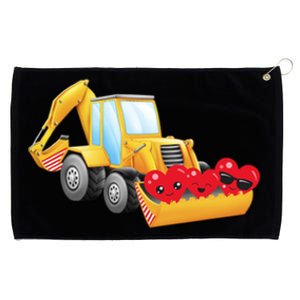 Valentine's Day Digger Loader Hearts Emoticons Gift Grommeted Golf Towel