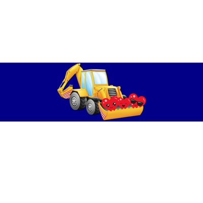 Valentine's Day Digger Loader Hearts Emoticons Gift Bumper Sticker