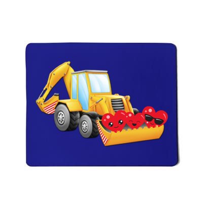 Valentine's Day Digger Loader Hearts Emoticons Gift Mousepad