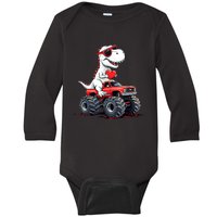 ValentineS Day Dinosaur Monster Truck With Heart Cute Love Design Baby Long Sleeve Bodysuit