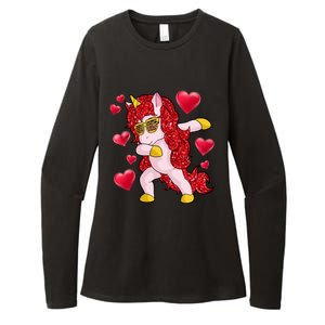 Valentine's Day Dabbing Unicorn Cute Valentines Great Gift Womens CVC Long Sleeve Shirt