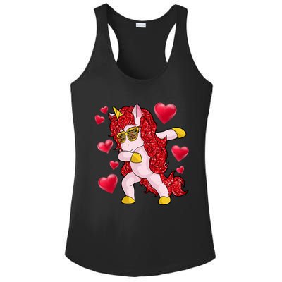 Valentine's Day Dabbing Unicorn Cute Valentines Great Gift Ladies PosiCharge Competitor Racerback Tank