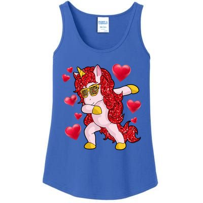 Valentine's Day Dabbing Unicorn Cute Valentines Great Gift Ladies Essential Tank