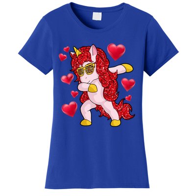 Valentine's Day Dabbing Unicorn Cute Valentines Great Gift Women's T-Shirt