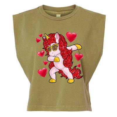 Valentine's Day Dabbing Unicorn Cute Valentines Great Gift Garment-Dyed Women's Muscle Tee