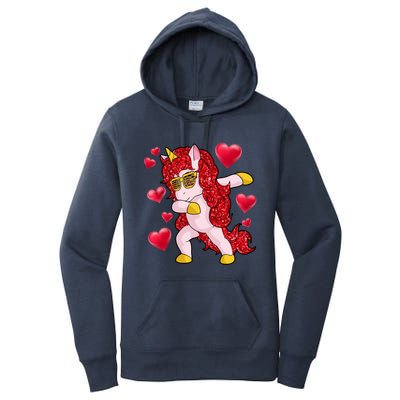 Valentine's Day Dabbing Unicorn Cute Valentines Great Gift Women's Pullover Hoodie