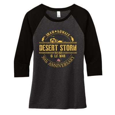 Veterans Day Desert Storm 30th Anniversary 1991 2022 Women's Tri-Blend 3/4-Sleeve Raglan Shirt