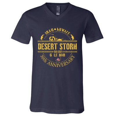 Veterans Day Desert Storm 30th Anniversary 1991 2022 V-Neck T-Shirt