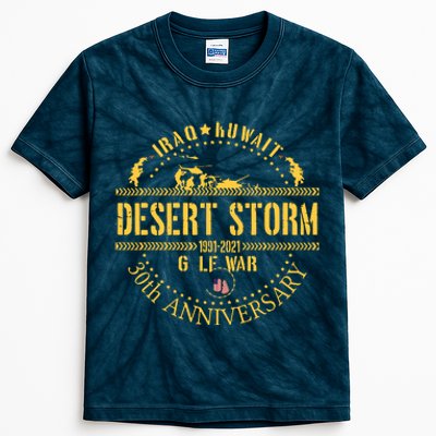 Veterans Day Desert Storm 30th Anniversary 1991 2022 Kids Tie-Dye T-Shirt