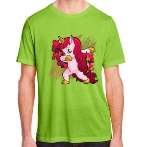 Valentine's Day Dabbing Unicorn Funny Valentines Gift Adult ChromaSoft Performance T-Shirt