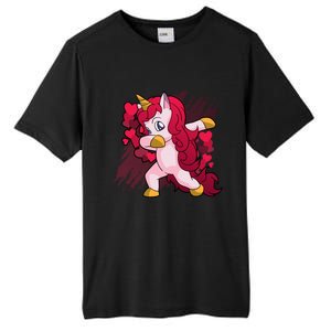 Valentine's Day Dabbing Unicorn Funny Valentines Gift Tall Fusion ChromaSoft Performance T-Shirt