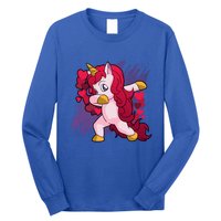 Valentine's Day Dabbing Unicorn Funny Valentines Gift Long Sleeve Shirt