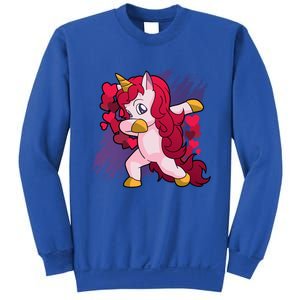 Valentine's Day Dabbing Unicorn Funny Valentines Gift Sweatshirt