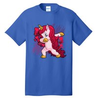 Valentine's Day Dabbing Unicorn Funny Valentines Gift Tall T-Shirt