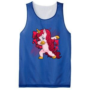 Valentine's Day Dabbing Unicorn Funny Valentines Gift Mesh Reversible Basketball Jersey Tank