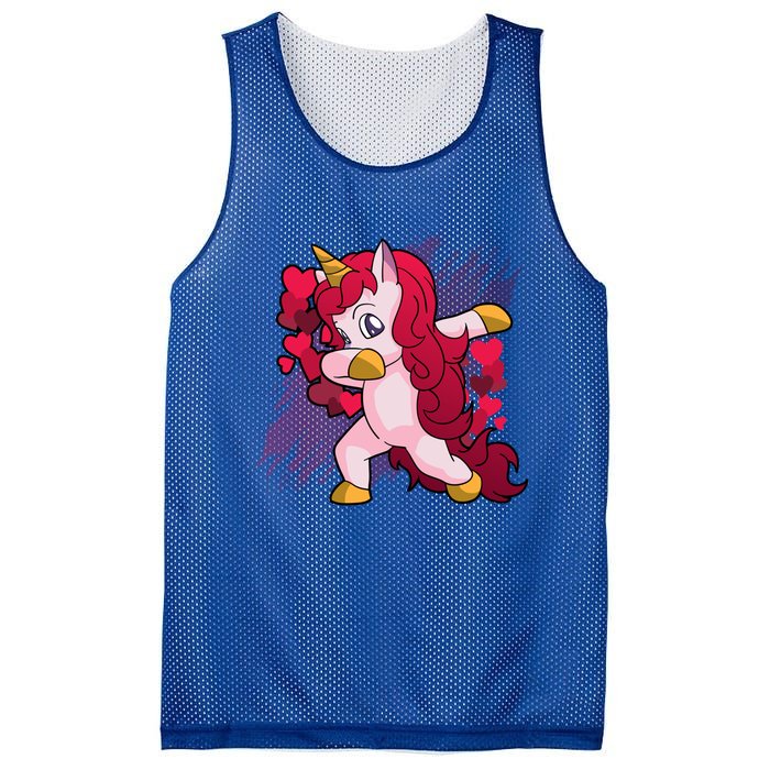 Valentine's Day Dabbing Unicorn Funny Valentines Gift Mesh Reversible Basketball Jersey Tank