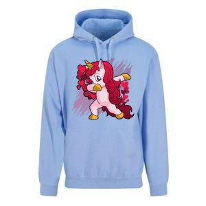 Valentine's Day Dabbing Unicorn Funny Valentines Gift Unisex Surf Hoodie