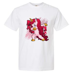 Valentine's Day Dabbing Unicorn Funny Valentines Gift Garment-Dyed Heavyweight T-Shirt