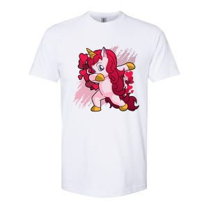 Valentine's Day Dabbing Unicorn Funny Valentines Gift Softstyle CVC T-Shirt