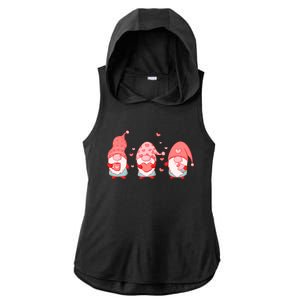 Valentine's Day Design For Wo With Cute Gnomes Ladies PosiCharge Tri-Blend Wicking Draft Hoodie Tank