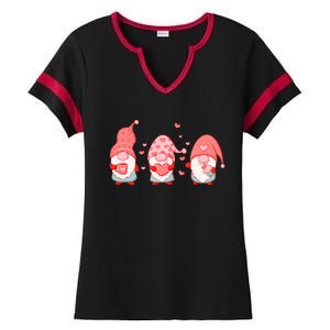 Valentine's Day Design For Wo With Cute Gnomes Ladies Halftime Notch Neck Tee