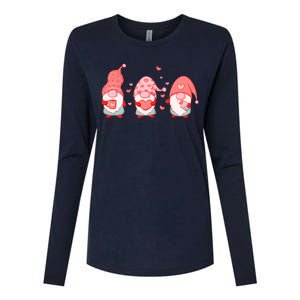 Valentine's Day Design For Wo With Cute Gnomes Womens Cotton Relaxed Long Sleeve T-Shirt