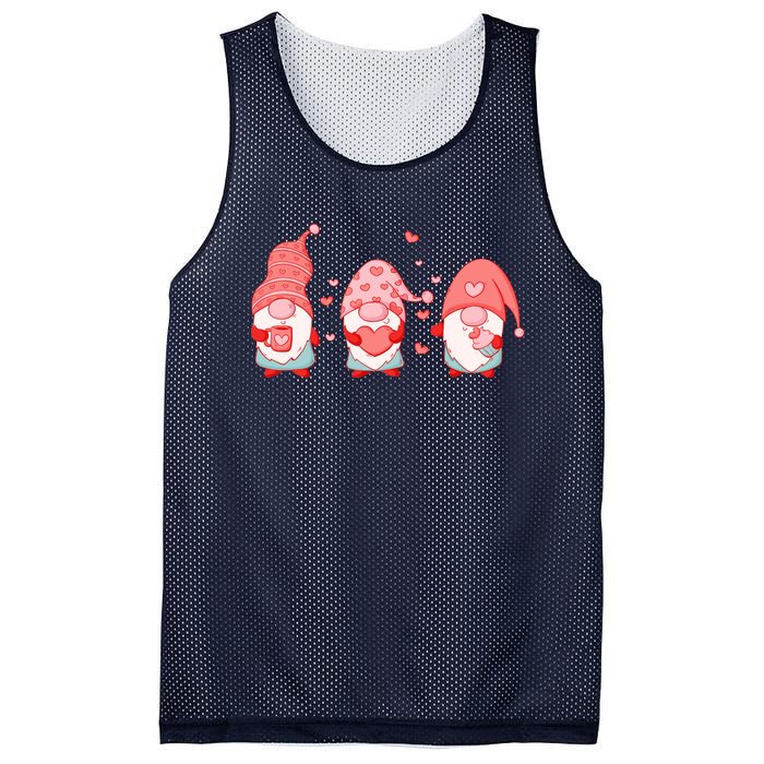 Valentine's Day Design For Wo With Cute Gnomes Mesh Reversible Basketball Jersey Tank