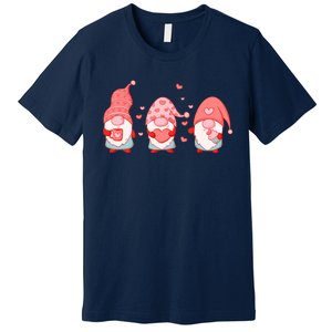 Valentine's Day Design For Wo With Cute Gnomes Premium T-Shirt