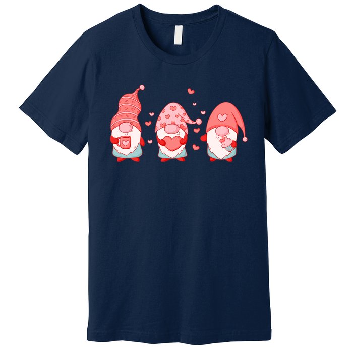 Valentine's Day Design For Wo With Cute Gnomes Premium T-Shirt