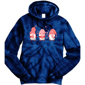 Valentine's Day Design For Wo With Cute Gnomes Tie Dye Hoodie