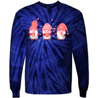 Valentine's Day Design For Wo With Cute Gnomes Tie-Dye Long Sleeve Shirt