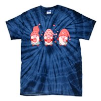 Valentine's Day Design For Wo With Cute Gnomes Tie-Dye T-Shirt