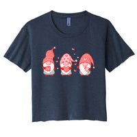 Valentine's Day Design For Wo With Cute Gnomes Women's Crop Top Tee