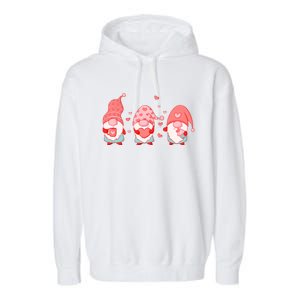 Valentine's Day Design For Wo With Cute Gnomes Garment-Dyed Fleece Hoodie