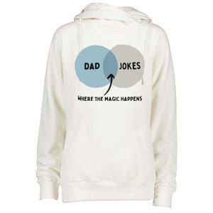 Venn Dadagram Dad Jokes Where The Magic Happens Womens Funnel Neck Pullover Hood