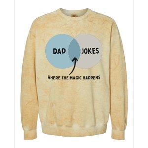 Venn Dadagram Dad Jokes Where The Magic Happens Colorblast Crewneck Sweatshirt