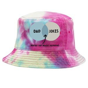 Venn Dadagram Dad Jokes Where The Magic Happens Tie-Dyed Bucket Hat