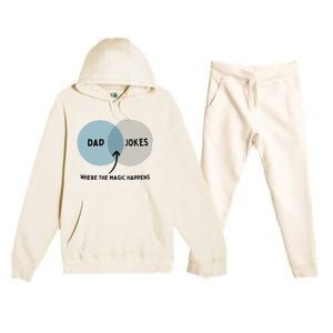 Venn Dadagram Dad Jokes Where The Magic Happens Premium Hooded Sweatsuit Set