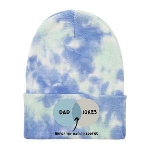 Venn Dadagram Dad Jokes Where The Magic Happens Tie Dye 12in Knit Beanie