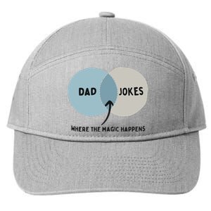 Venn Dadagram Dad Jokes Where The Magic Happens 7-Panel Snapback Hat