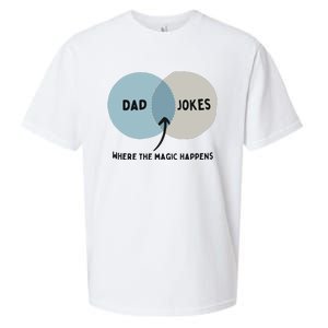 Venn Dadagram Dad Jokes Where The Magic Happens Sueded Cloud Jersey T-Shirt