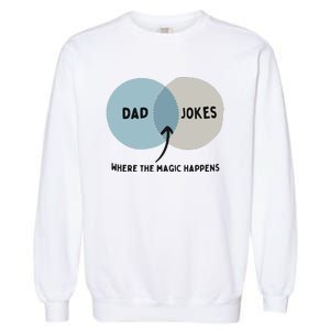 Venn Dadagram Dad Jokes Where The Magic Happens Garment-Dyed Sweatshirt