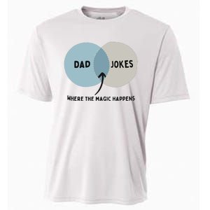 Venn Dadagram Dad Jokes Where The Magic Happens Cooling Performance Crew T-Shirt